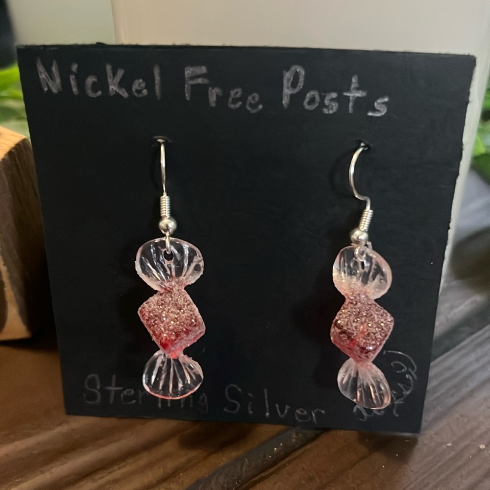 Handmade candy earrings nickel free posts